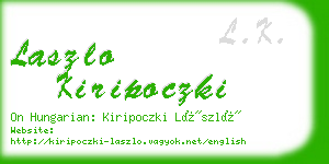 laszlo kiripoczki business card